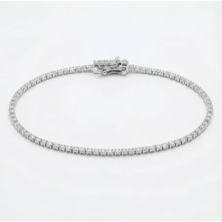 Bracelet rivière de diamants Or blanc 18K - 16cm - 1.60 carat